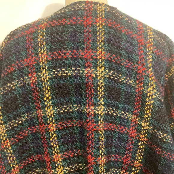 Boyne Valley Weavers Plaid Wool fringed Shawl handle in Ireland Womens one size - Picture 11 of 13